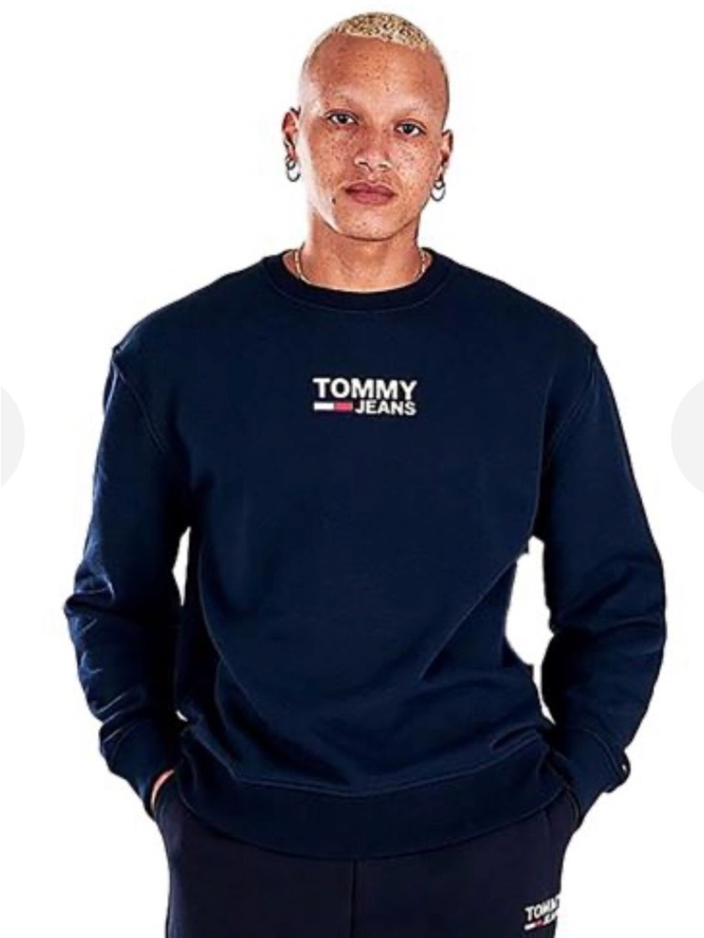 Tommy Hilfiger Men's Navy Logo Crewneck Sweater
